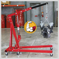 Thumbnail for 2-Ton Hydraulic Engine Crane Foldable Hoist Stand for Mobile Garage Lifting- Workshop Essential