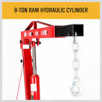 Thumbnail for 2-Ton Hydraulic Engine Crane Foldable Hoist Stand for Mobile Garage Lifting- Workshop Essential