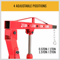 Thumbnail for 2-Ton Hydraulic Engine Crane Foldable Hoist Stand for Mobile Garage Lifting- Workshop Essential