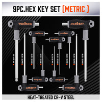 Thumbnail for 18-Piece T-Handle Hex Key Set, SAE/Imperial & Metric Sizes Allen Wrench Set Long Arm with Ball End