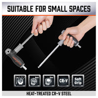 Thumbnail for 18-Piece T-Handle Hex Key Set, SAE/Imperial & Metric Sizes Allen Wrench Set Long Arm with Ball End