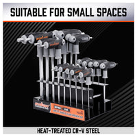 Thumbnail for 18-Piece T-Handle Hex Key Set, SAE/Imperial & Metric Sizes Allen Wrench Set Long Arm with Ball End