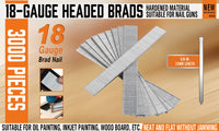 Thumbnail for 3000Pc Brad Nails 15mm Long 18GA Air Brad Nails Gun Flooring Cornice Carpentry