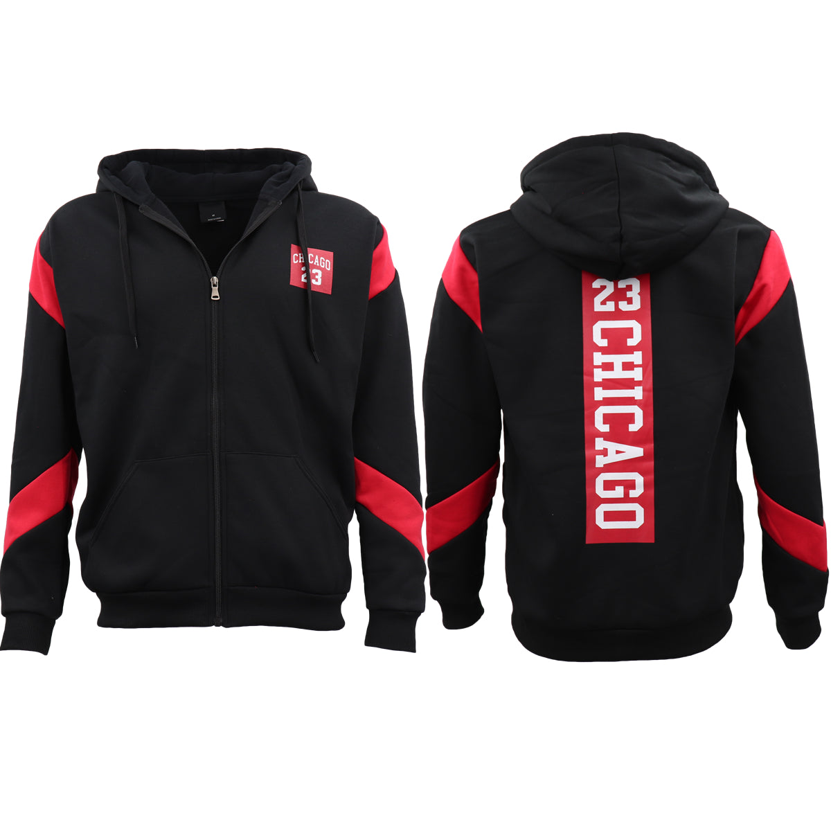 Men's Fleece Zip Up Hoodie Shirt Chicago Bulls 23 Michael Jordan Sweat Jacket, Yellow, 3XL