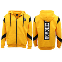 Thumbnail for Men's Fleece Zip Up Hoodie Shirt Chicago Bulls 23 Michael Jordan Sweat Jacket, Yellow, 3XL