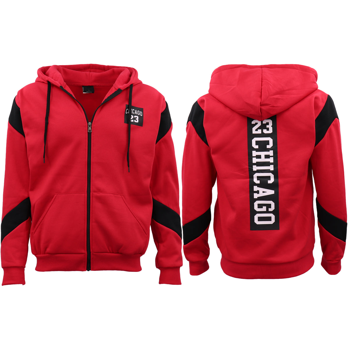 Men's Fleece Zip Up Hoodie Shirt Chicago Bulls 23 Michael Jordan Sweat Jacket, Yellow, 3XL