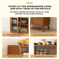 Thumbnail for Modern Bamboo Kitchen Sideboard Storage Cabinet Cupboard Tea Cabinet