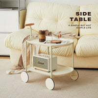 Thumbnail for Movable Modern  Trolley Small Unit Coffee Table Cart Storage Sofa Side Table with Wheels