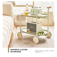 Thumbnail for Movable Modern  Trolley Small Unit Coffee Table Cart Storage Sofa Side Table with Wheels