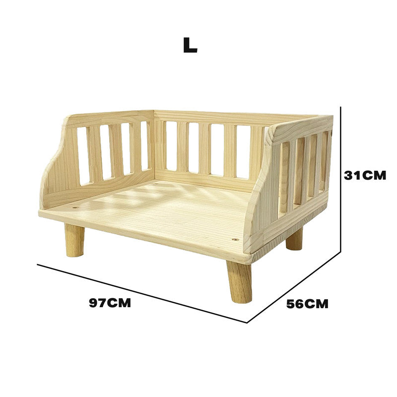 Solid Wood Pet Cat Bed with Bedding