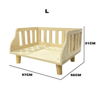 Thumbnail for Solid Wood Pet Cat Bed with Bedding