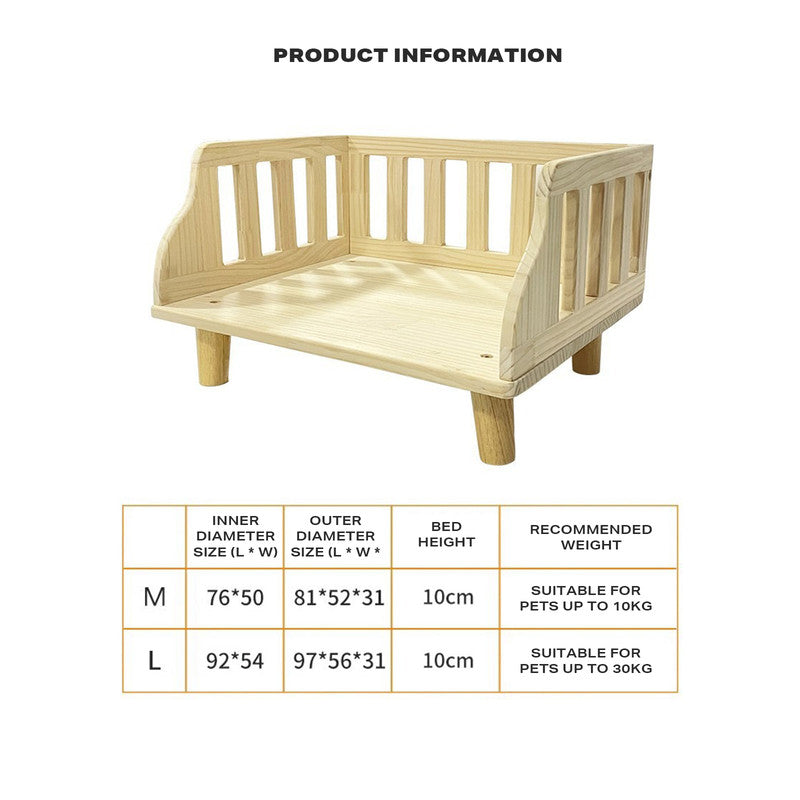 Solid Wood Pet Cat Bed with Bedding