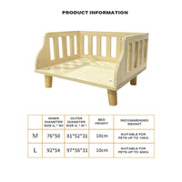 Thumbnail for Solid Wood Pet Cat Bed with Bedding