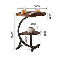 Thumbnail for 2 Tier End Table Sofa Side End Table Round Nightstand with Sturdy Metal Frame