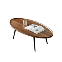 Thumbnail for Coffee Table Living Room Accent Oval Table Contemporary Style Leisure Tea Table