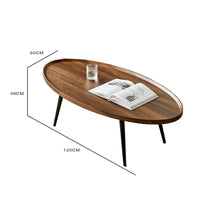 Thumbnail for Coffee Table Living Room Accent Oval Table Contemporary Style Leisure Tea Table