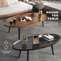 Thumbnail for Coffee Table Living Room Accent Oval Table Contemporary Style Leisure Tea Table