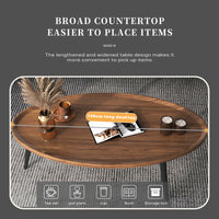 Thumbnail for Coffee Table Living Room Accent Oval Table Contemporary Style Leisure Tea Table