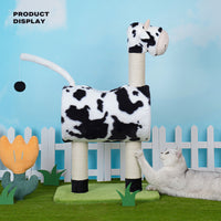 Thumbnail for Cow Cat Tree Scratching Post Scratcher Tower Condo House Hanging Toys 86cm Condition: Brand New