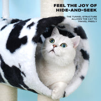 Thumbnail for Cow Cat Tree Scratching Post Scratcher Tower Condo House Hanging Toys 86cm Condition: Brand New