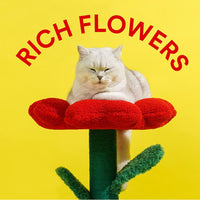 Thumbnail for Rich Flower Cat Tree with Scratcher Pole Cat Tower with Hidaway Cat Bed Furbulous Cat Tree