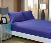 Thumbnail for 1000TC Ultra Soft Fitted Sheet & 2 Pillowcases Set - Double Size Bed - Royal Blue