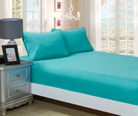 Thumbnail for 1000TC Ultra Soft Fitted Sheet & 2 Pillowcases Set - Double Size Bed - Teal