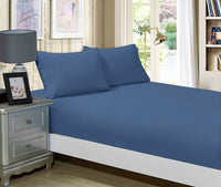 Thumbnail for 1000TC Ultra Soft Fitted Sheet & 2 Pillowcases Set - Double Size Bed - Greyish Blue