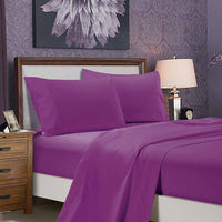 Thumbnail for 1000TC Ultra Soft Double Size Bed Purple Flat & Fitted Sheet Set