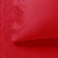 Thumbnail for 1000TC Ultra Soft Double Size Bed Red Flat & Fitted Sheet Set