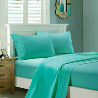 Thumbnail for 1000TC Ultra Soft Double Size Bed Teal Flat & Fitted Sheet Set