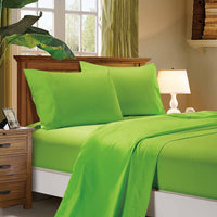 Thumbnail for 1000TC Ultra Soft Double Size Bed Green Flat & Fitted Sheet Set