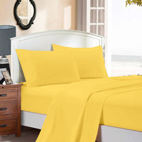 Thumbnail for 1000TC Ultra Soft Double Size Bed Yellow Flat & Fitted Sheet Set