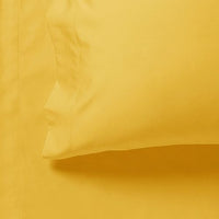 Thumbnail for 1000TC Ultra Soft Double Size Bed Yellow Flat & Fitted Sheet Set