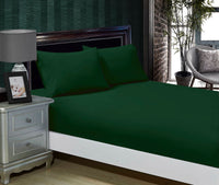 Thumbnail for 1000TC Ultra Soft Fitted Sheet & 2 Pillowcases Set - King Size Bed - Dark Green