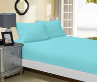 Thumbnail for 1000TC Ultra Soft Fitted Sheet & 2 Pillowcases Set - King Size Bed - Aqua