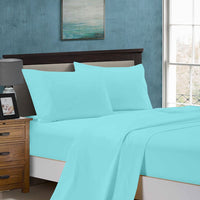 Thumbnail for 1000TC King Size Bed Soft Flat & Fitted Sheet Set Aqua