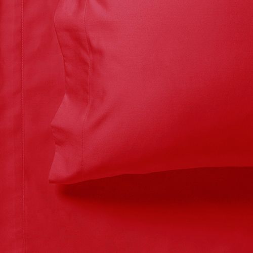 1000TC Ultra Soft Queen Size Bed Red Flat & Fitted Sheet Set