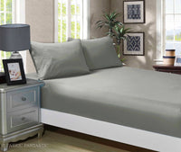 Thumbnail for 1000TC Ultra Soft Fitted Sheet & 2 Pillowcases Set - Super King Size Bed - Grey