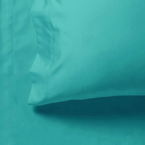 1000TC Ultra Soft Super King Size Bed Teal Flat & Fitted Sheet Set