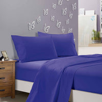 Thumbnail for 1000TC Ultra Soft Single Size Bed Royal Blue Flat & Fitted Sheet Set