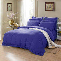 Thumbnail for 1000TC Tailored Double Size Royal Blue Duvet Doona Quilt Cover Set