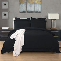 Thumbnail for 1000TC Tailored Double Size Black Duvet Doona Quilt Cover Set