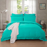 Thumbnail for 1000TC Tailored Double Size Teal Duvet Doona Quilt Cover Set