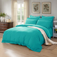 Thumbnail for 1000TC Tailored Double Size Teal Duvet Doona Quilt Cover Set