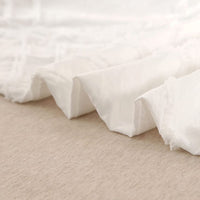 Thumbnail for Tufted Diamond Jacquard Super King Size White Duvet Doona Quilt Cover Set