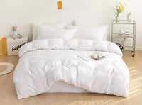 Thumbnail for Tufted Diamond Jacquard Super King Size White Duvet Doona Quilt Cover Set