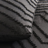 Thumbnail for Tufted Boho Wave Jacquard King Size Black Duvet Doona Quilt Cover Set