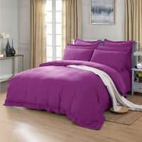 Thumbnail for 1000TC Tailored King Size Purple Duvet Doona Quilt Cover Set