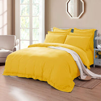 Thumbnail for Tailored 1000TC Ultra Soft King Size Yellow Duvet Doona Quilt Cover Set